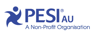 PESI AU-Slogans, blaue Logos